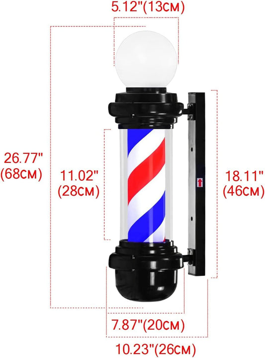 Wall-Mounted Barber Pole Led Light!